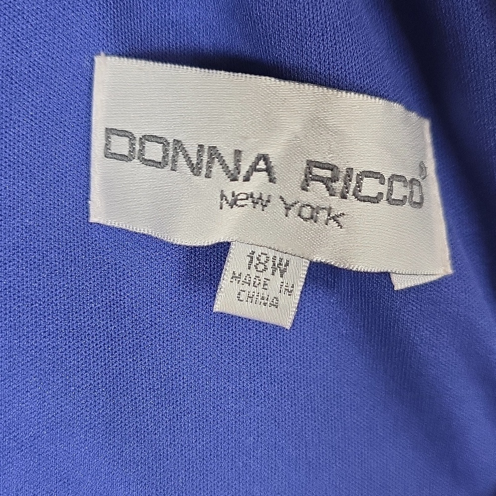 Donna Ricco Blue V-Neck Sheath Dress - Picture 5 of 8